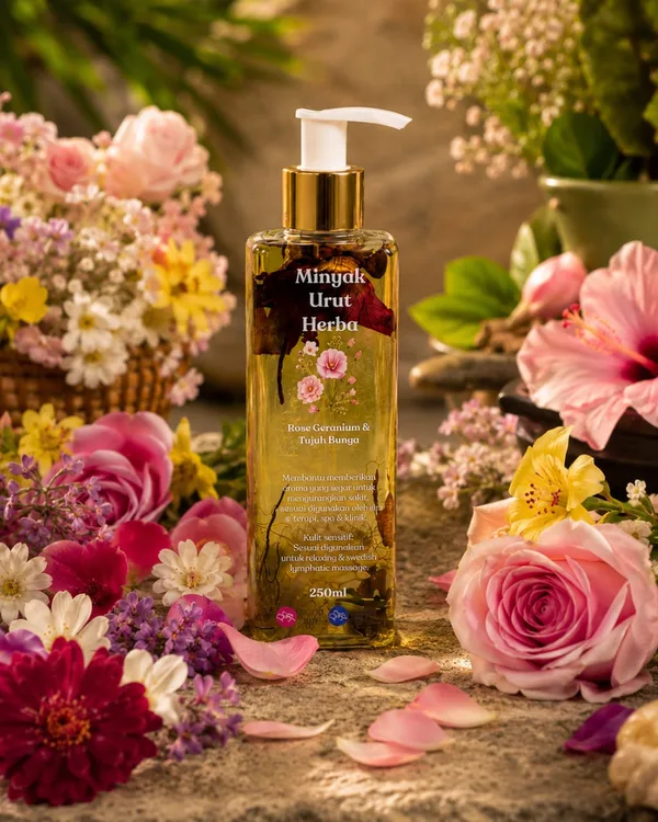 Floral herbal massage oil