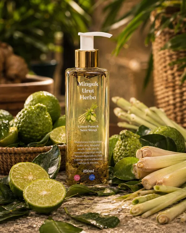 Lime & Lemongrass herbal massage oil